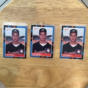 3 Vintage DONRUSS Tom Glavine Baseball Cards
